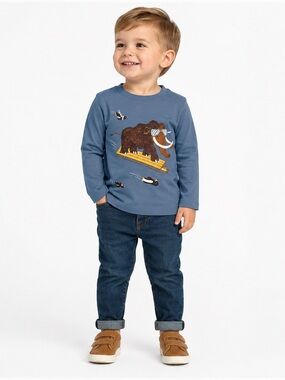 Cat & Jack‎ Toddler Boys 2T Blue Mammoth Ski Graphic Shirt NWT